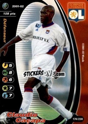 Sticker Claudio Cacapa - Football Champions France 2001-2002 - Wizards of The Coast