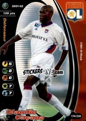 Sticker Claudio Cacapa - Football Champions France 2001-2002 n. 174 - Wizards of The Coast