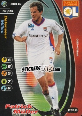 Cromo Patrick Müller - Football Champions France 2001-2002 - Wizards of The Coast