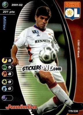 Sticker Juninho Pernambucano - Football Champions France 2001-2002 n. 179 - Wizards of The Coast