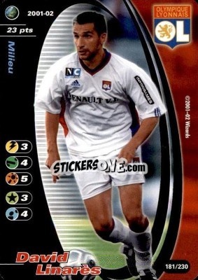 Figurina David Linarès - Football Champions France 2001-2002 n. 181 - Wizards of The Coast