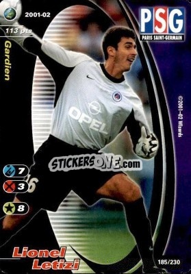 Figurina Lionel Letizi - Football Champions France 2001-2002 n. 185 - Wizards of The Coast