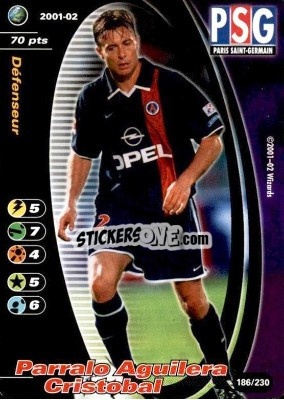 Sticker Parralo Aguilera Cristobal - Football Champions France 2001-2002 n. 186 - Wizards of The Coast