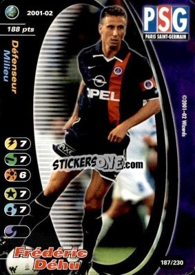 Sticker Frédéric Déhu - Football Champions France 2001-2002 n. 187 - Wizards of The Coast