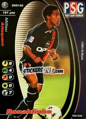 Sticker Ronaldinho - Football Champions France 2001-2002 n. 194 - Wizards of The Coast