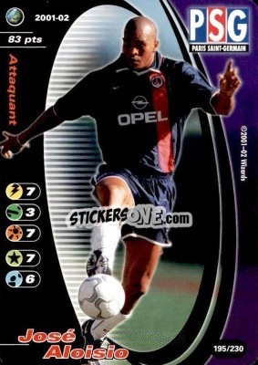 Sticker José Aloisio - Football Champions France 2001-2002 n. 195 - Wizards of The Coast