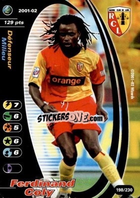 Sticker Ferdinand Coly - Football Champions France 2001-2002 n. 198 - Wizards of The Coast