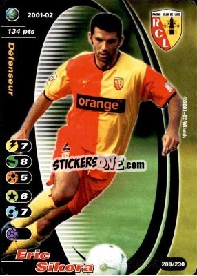 Sticker Eric Sikora - Football Champions France 2001-2002 n. 200 - Wizards of The Coast