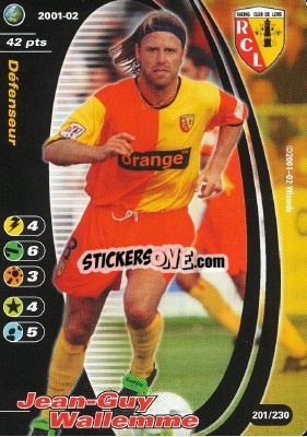Figurina Jean Guy Wallemme - Football Champions France 2001-2002 n. 201 - Wizards of The Coast