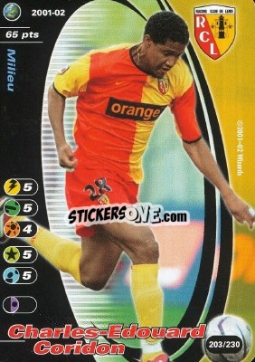 Cromo Charles-Edouard Coridon - Football Champions France 2001-2002 n. 203 - Wizards of The Coast