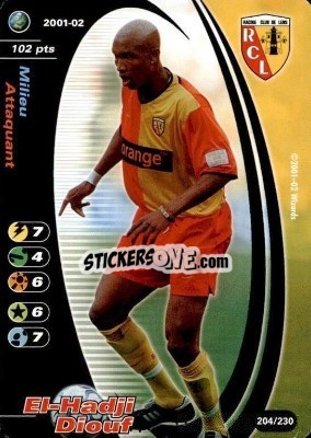 Sticker El-Hadji Diouf - Football Champions France 2001-2002 n. 204 - Wizards of The Coast