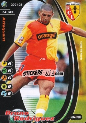 Sticker Bruno Rodriguez - Football Champions France 2001-2002 n. 207 - Wizards of The Coast