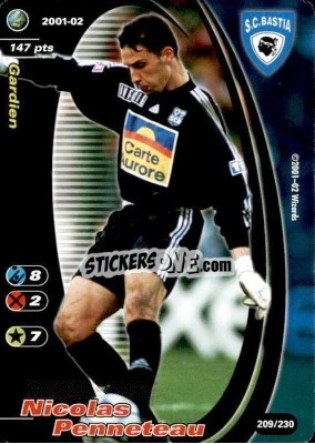 Sticker Nicolas Penneteau - Football Champions France 2001-2002 n. 209 - Wizards of The Coast