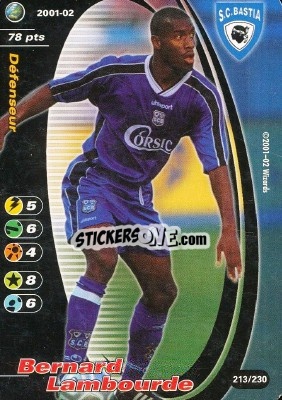 Sticker Bernard Lambourde - Football Champions France 2001-2002 n. 213 - Wizards of The Coast