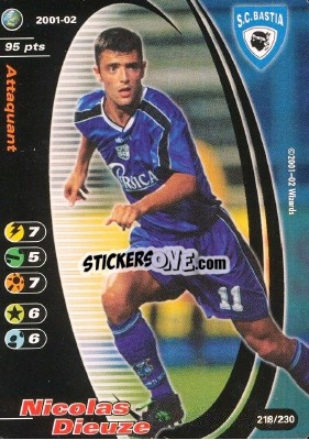 Sticker Nicolas Dieuze - Football Champions France 2001-2002 n. 218 - Wizards of The Coast