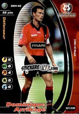 Cromo Dominique Arribagé - Football Champions France 2001-2002 n. 221 - Wizards of The Coast