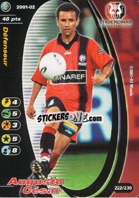 Sticker Augusto César - Football Champions France 2001-2002 - Wizards of The Coast