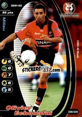 Sticker Olivier Echouafni - Football Champions France 2001-2002 - Wizards of The Coast