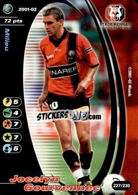 Sticker Jocelyn Gourvennec - Football Champions France 2001-2002 - Wizards of The Coast