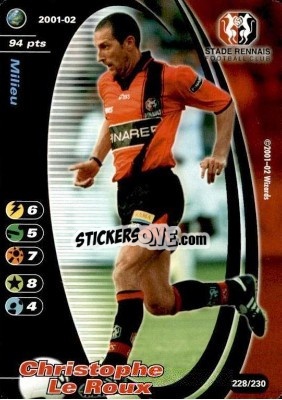 Sticker Christophe Le Roux - Football Champions France 2001-2002 n. 228 - Wizards of The Coast