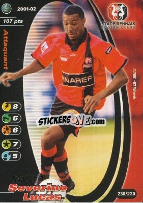 Sticker Severino Lucas - Football Champions France 2001-2002 n. 230 - Wizards of The Coast
