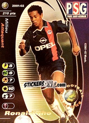 Sticker Ronaldinho - Football Champions France 2001-2002 n. PC4 - Wizards of The Coast