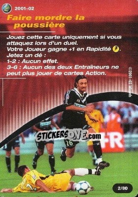Sticker Faire mordre la poussiere - Football Champions France 2001-2002 - Wizards of The Coast