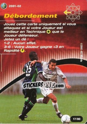 Sticker Debordement - Football Champions France 2001-2002 n. T17 - Wizards of The Coast
