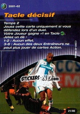 Sticker Tacle decisif - Football Champions France 2001-2002 n. T21 - Wizards of The Coast