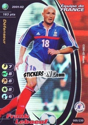 Sticker Frank Leboeuf - Football Champions France 2001-2002 n. 5 - Wizards of The Coast