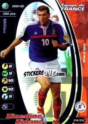 Sticker Zinedine Zidane - Football Champions France 2001-2002 n. 16 - Wizards of The Coast