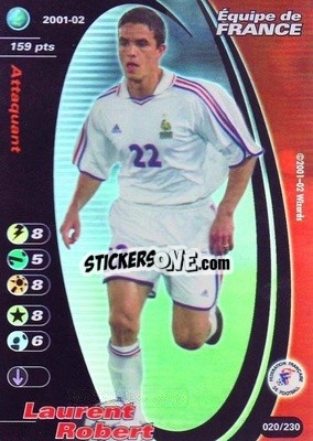 Sticker Laurent Robert - Football Champions France 2001-2002 n. 20 - Wizards of The Coast