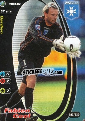 Sticker Fabien Cool - Football Champions France 2001-2002 - Wizards of The Coast
