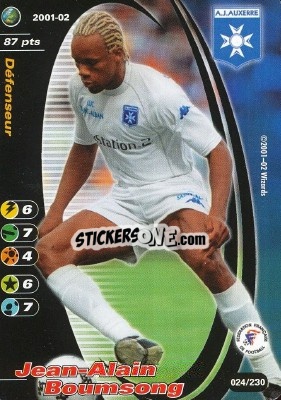 Sticker Jean-Alain Boumsong - Football Champions France 2001-2002 n. 24 - Wizards of The Coast