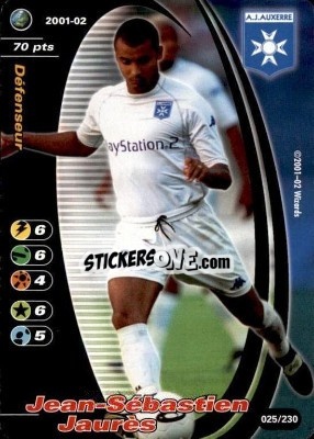 Figurina Jean-Sébastien Jaurès - Football Champions France 2001-2002 n. 25 - Wizards of The Coast