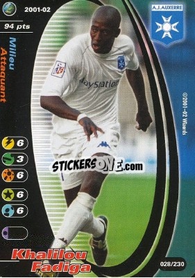Cromo Khalilou Fadiga - Football Champions France 2001-2002 n. 28 - Wizards of The Coast