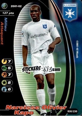 Sticker Narcisse Olivier Kapo - Football Champions France 2001-2002 - Wizards of The Coast