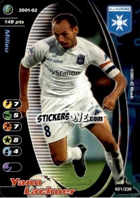 Figurina Yann Lachuer - Football Champions France 2001-2002 n. 31 - Wizards of The Coast