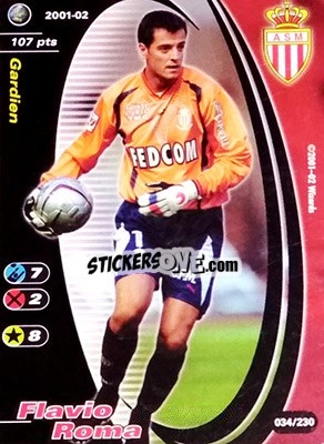 Sticker Flavio Roma - Football Champions France 2001-2002 - Wizards of The Coast