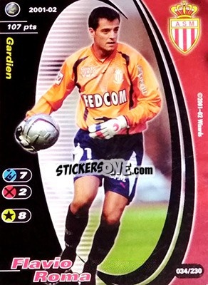 Sticker Flavio Roma - Football Champions France 2001-2002 n. 34 - Wizards of The Coast