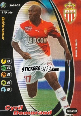 Sticker Cyril Domoraud - Football Champions France 2001-2002 - Wizards of The Coast