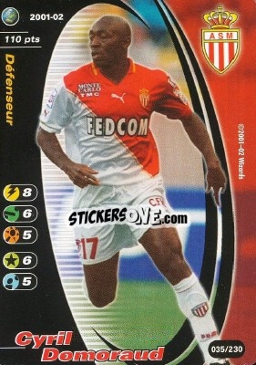 Sticker Cyril Domoraud - Football Champions France 2001-2002 n. 35 - Wizards of The Coast