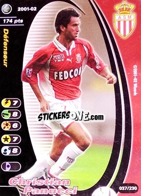 Sticker Christian Panucci - Football Champions France 2001-2002 - Wizards of The Coast