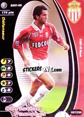 Sticker Christian Panucci - Football Champions France 2001-2002 n. 37 - Wizards of The Coast