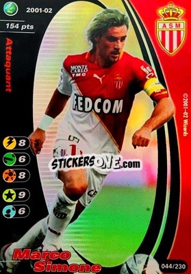 Sticker Marco Simone - Football Champions France 2001-2002 n. 44 - Wizards of The Coast