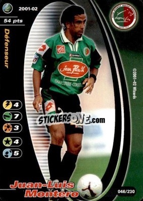 Sticker Juan-Luis Montero - Football Champions France 2001-2002 - Wizards of The Coast