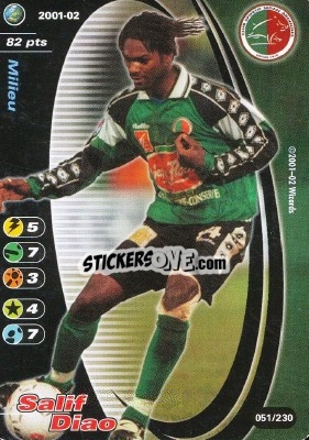 Sticker Salif Diao - Football Champions France 2001-2002 n. 51 - Wizards of The Coast