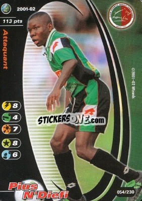 Sticker Pius N´Diefi - Football Champions France 2001-2002 - Wizards of The Coast