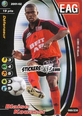 Figurina Blaise Kouassi - Football Champions France 2001-2002 n. 60 - Wizards of The Coast