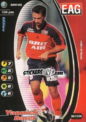 Cromo Yannick Baret - Football Champions France 2001-2002 - Wizards of The Coast